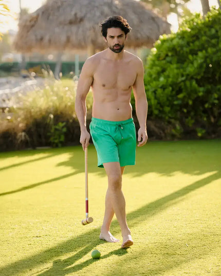 Men’s Premium Compression-Lined Hybrid Shorts – Island Green