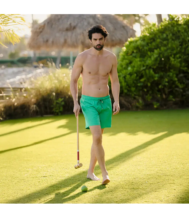 Men’s Premium Compression-Lined Hybrid Shorts – Island Green