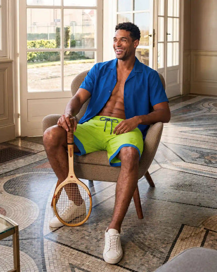Men’s Premium Compression-Lined Hybrid Shorts – Key Lime