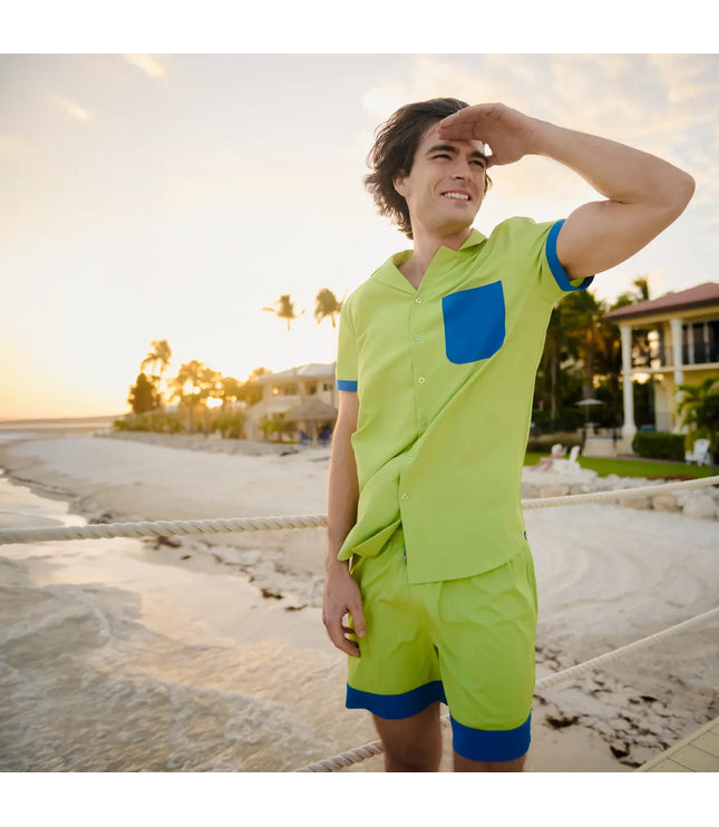 Men’s Premium Compression-Lined Hybrid Shorts – Key Lime