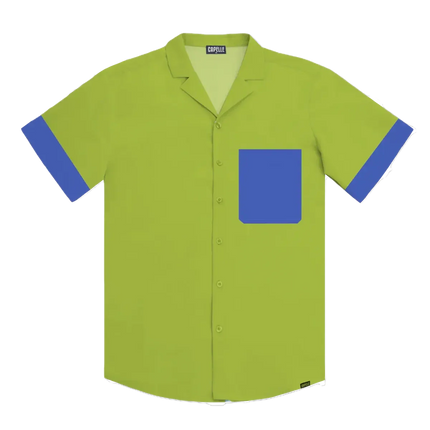 Men’s Short Sleeve Tailored Fit Button-Down Shirt – Key Lime