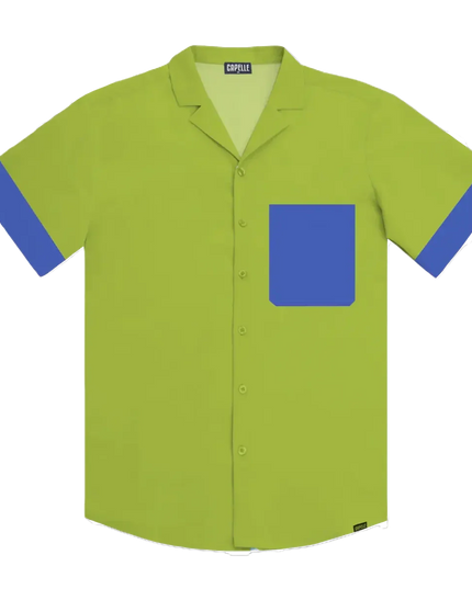 Men’s Short Sleeve Tailored Fit Button-Down Shirt – Key Lime