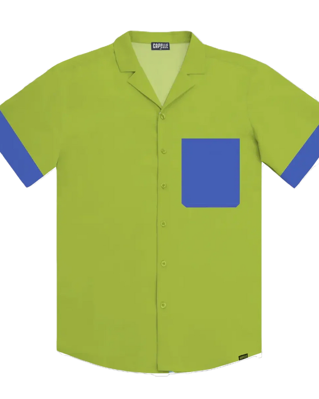 Men’s Short Sleeve Tailored Fit Button-Down Shirt – Key Lime