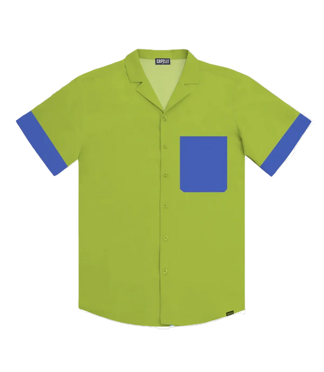 Men’s Short Sleeve Tailored Fit Button-Down Shirt – Key Lime