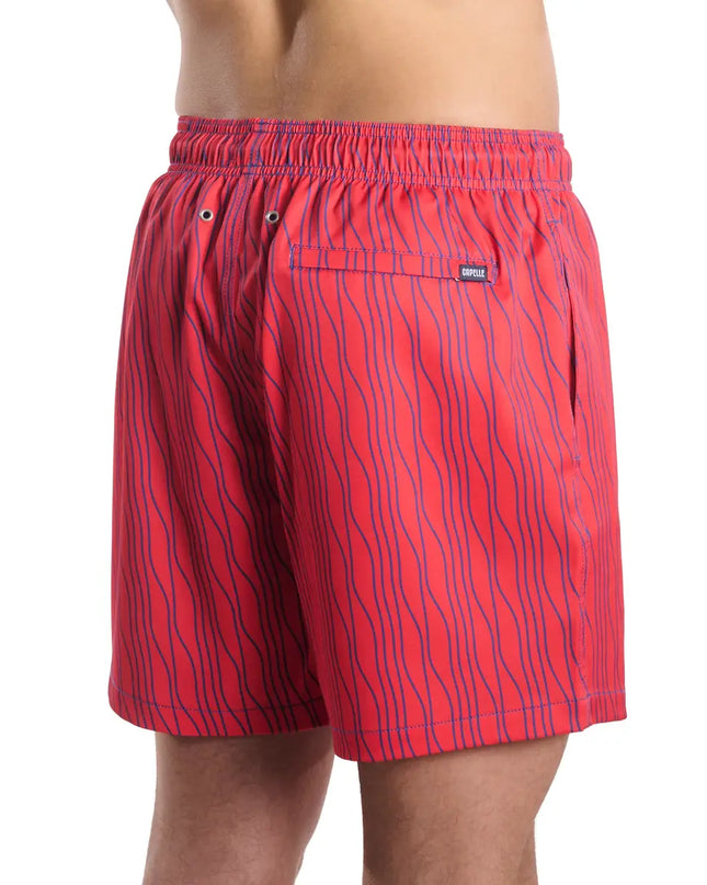 Men’s Premium Compression-Lined Hybrid Shorts – Linear Drift-Blaze and Harbor