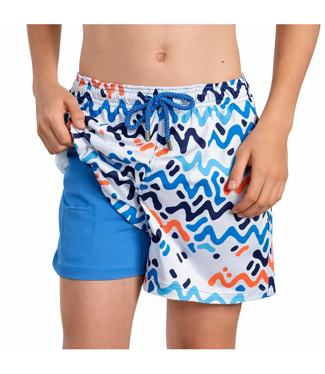 Boys Hybrid Swim & Play Shorts – Line Rush - Ocean and Sol
