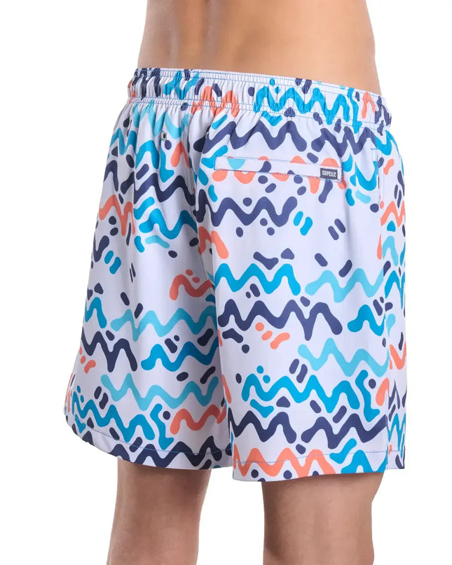 Men’s Premium Compression-Lined Hybrid Shorts – Line Rush-Ocean and Sol
