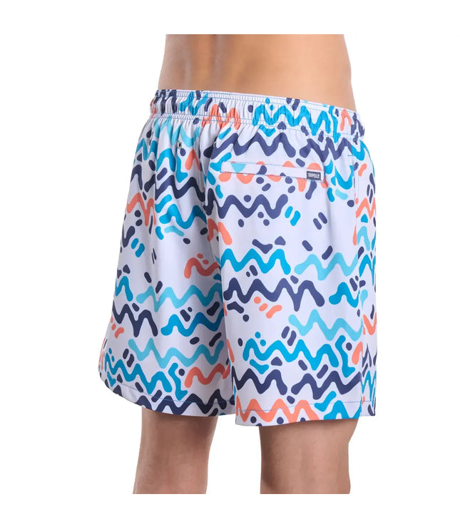 Men’s Premium Compression-Lined Hybrid Shorts – Line Rush-Ocean and Sol