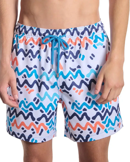 Men’s Premium Compression-Lined Hybrid Shorts – Line Rush-Ocean and Sol