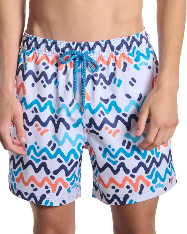 Men’s Premium Compression-Lined Hybrid Shorts – Line Rush-Ocean and Sol