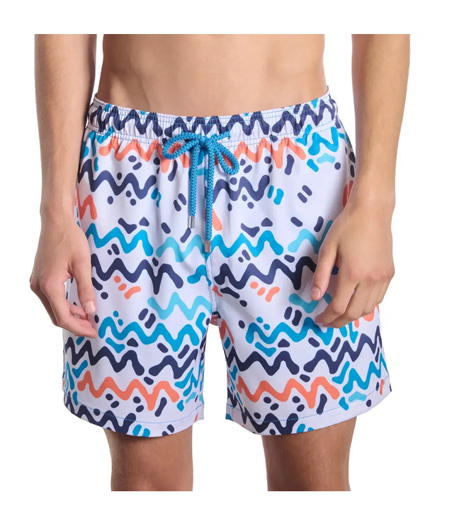 Men’s Premium Compression-Lined Hybrid Shorts – Line Rush-Ocean and Sol