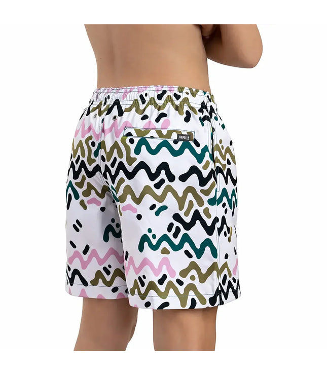 Boys Hybrid Swim & Play Shorts – Line Rush - Orchid and Kelp