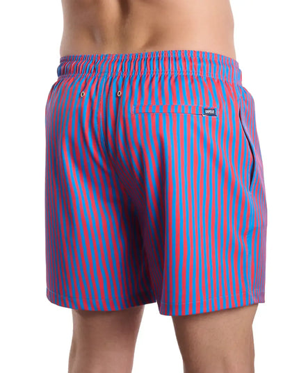 Men’s Premium Compression-Lined Hybrid Shorts – Marina Pinstripe - Blaze and Tide