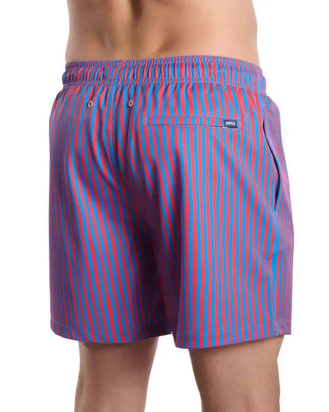 Men’s Premium Compression-Lined Hybrid Shorts – Marina Pinstripe - Blaze and Tide