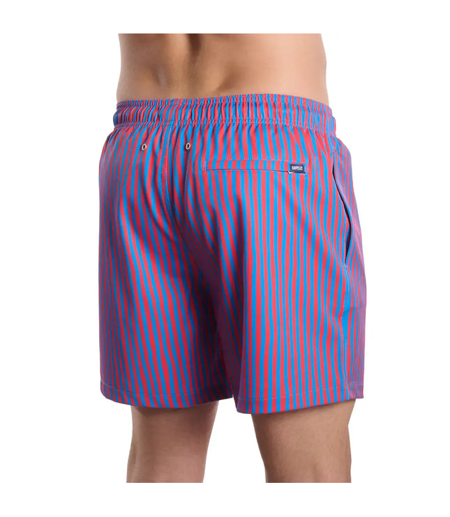 Men’s Premium Compression-Lined Hybrid Shorts – Marina Pinstripe - Blaze and Tide