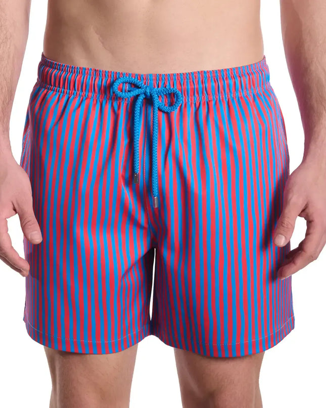 Men’s Premium Compression-Lined Hybrid Shorts – Marina Pinstripe - Blaze and Tide