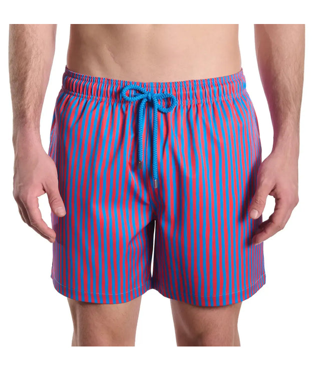 Men’s Premium Compression-Lined Hybrid Shorts – Marina Pinstripe - Blaze and Tide