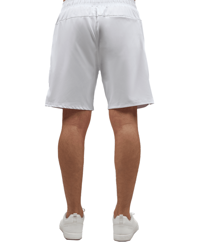 Men's Tennis Shorts - Spin Shorts with Pockets & UV Protection - White