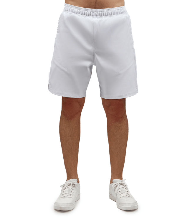 Men's Tennis Shorts - Spin Shorts with Pockets & UV Protection - White
