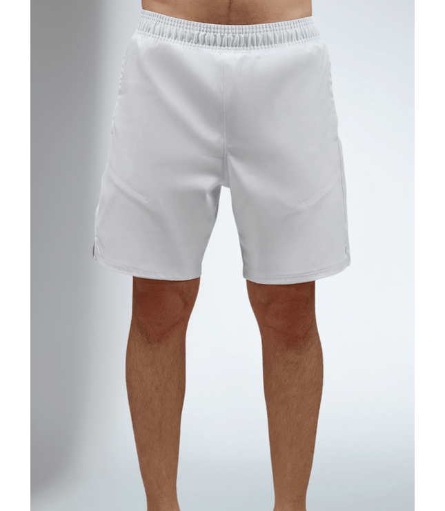 Men's Tennis Shorts - Spin Shorts with Pockets & UV Protection - White