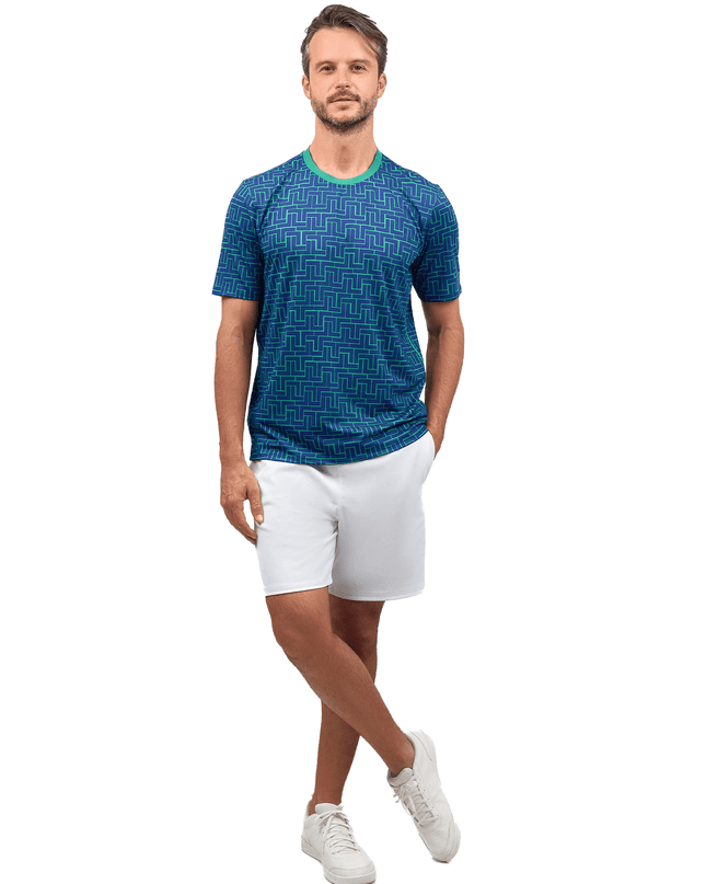Men's Tennis Shorts - Spin Shorts with Pockets & UV Protection - White