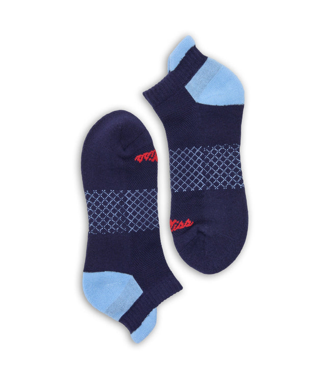 Navy/Powder ' Ole Miss ' Ankle Socks