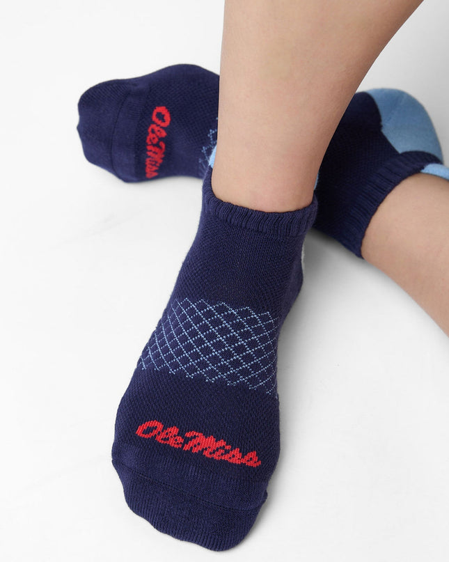 Navy/Powder ' Ole Miss ' Ankle Socks