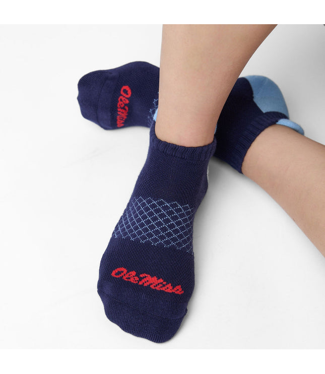 Navy/Powder ' Ole Miss ' Ankle Socks