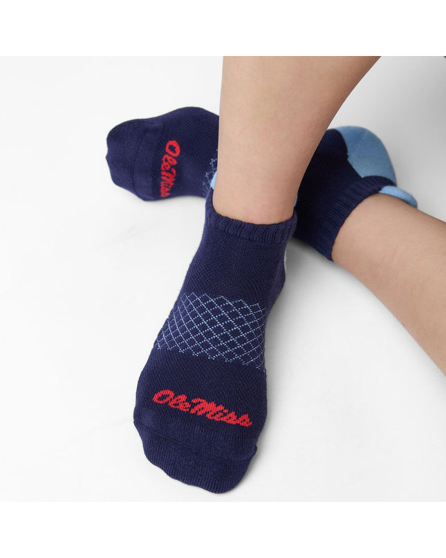 Navy/Powder ' Ole Miss ' Ankle Socks
