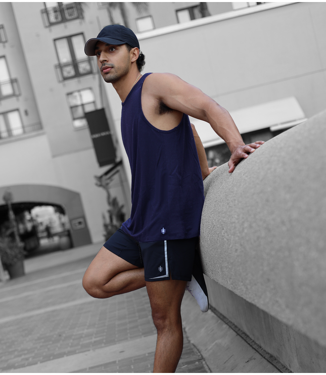 Eucalyptus Performance Tank - Navy