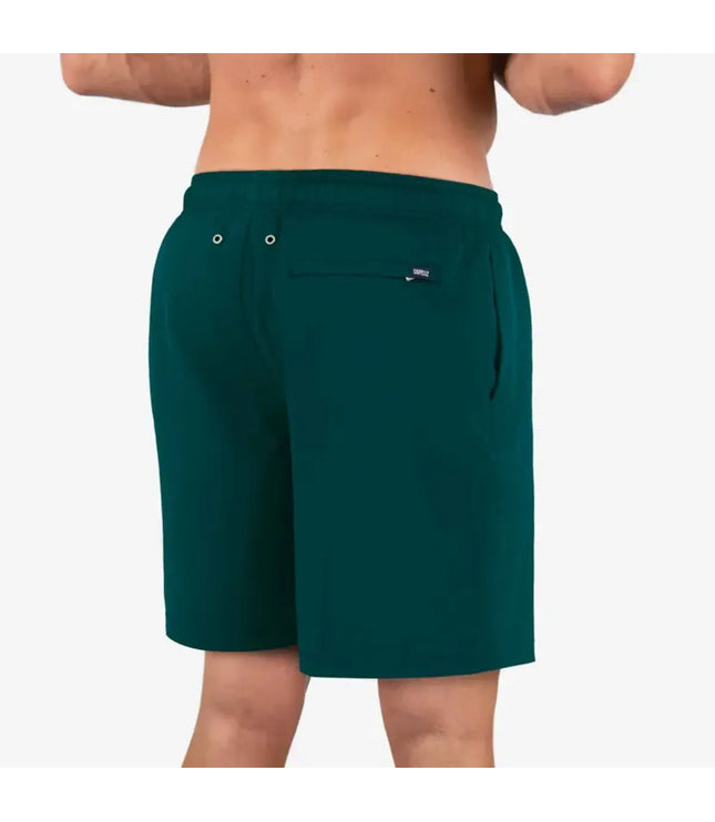 Men’s Premium Compression-Lined Hybrid Shorts – Night Green
