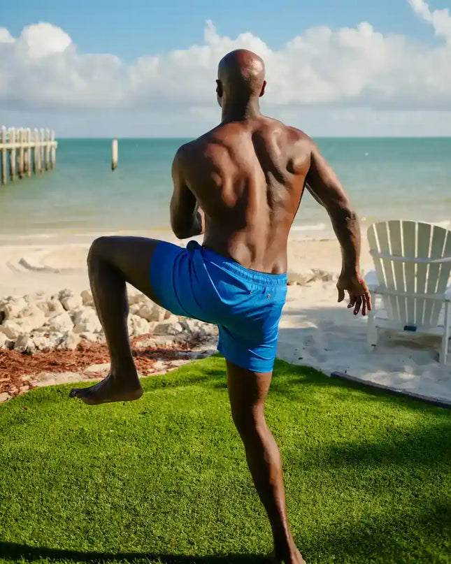 Men’s Premium Compression-Lined Hybrid Shorts – Ocean Blue