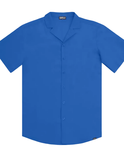 Men’s Short Sleeve Tailored Fit Button-Down Shirt – Ocean Blue