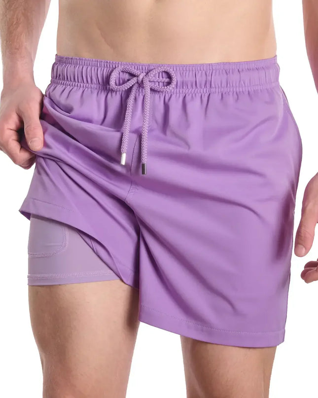 Men’s Premium Compression-Lined Hybrid Shorts – Orchid Bay