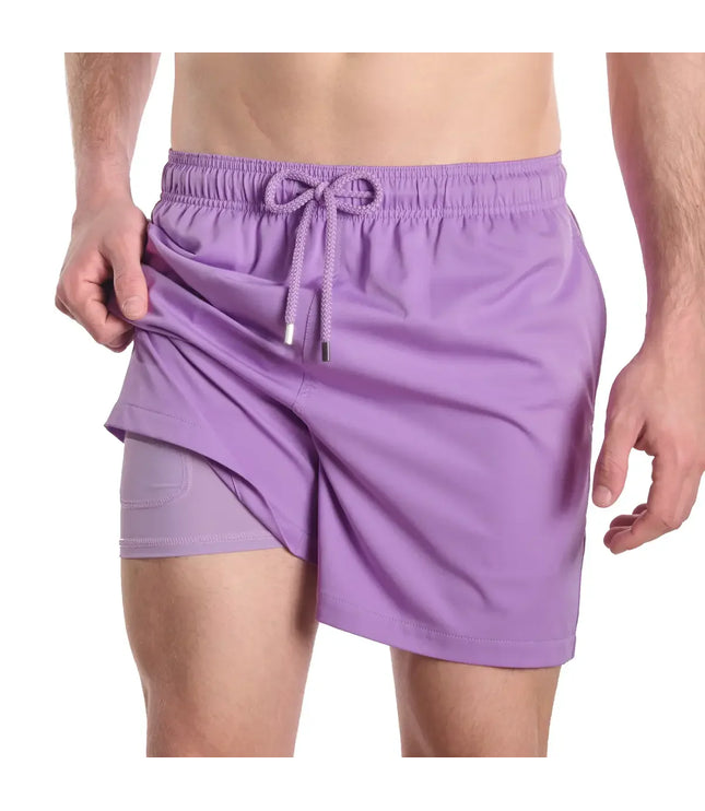 Men’s Premium Compression-Lined Hybrid Shorts – Orchid Bay