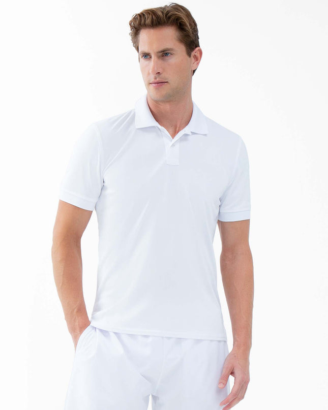 Performance Men's Classic Tennis Rib Collar Polo - White