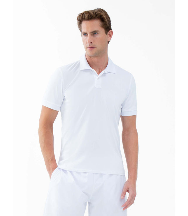 Performance Men's Classic Tennis Rib Collar Polo - White