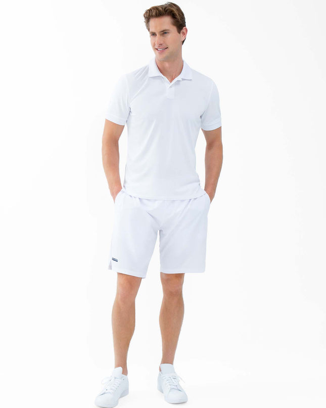 Performance Men's Classic Tennis Rib Collar Polo - White