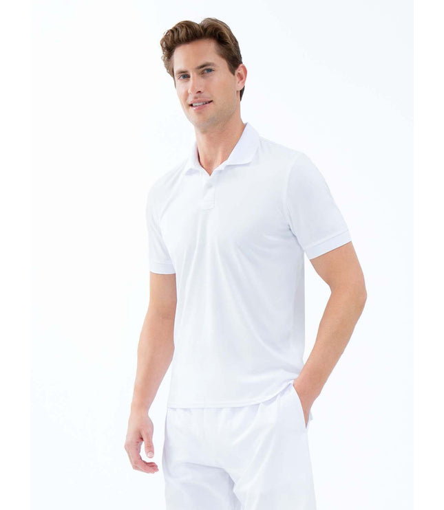 Performance Men's Classic Tennis Rib Collar Polo - White