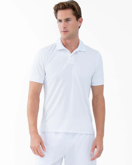 Performance Men's Classic Tennis Rib Collar Polo - White