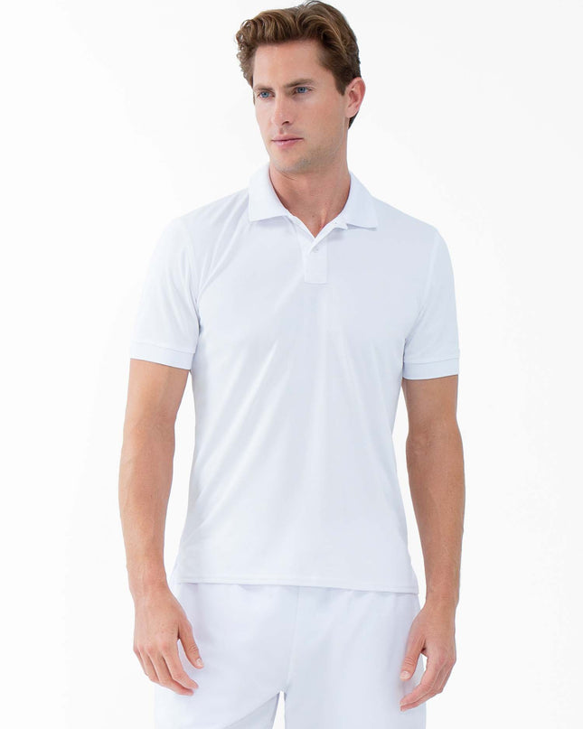 Performance Men's Classic Tennis Rib Collar Polo - White