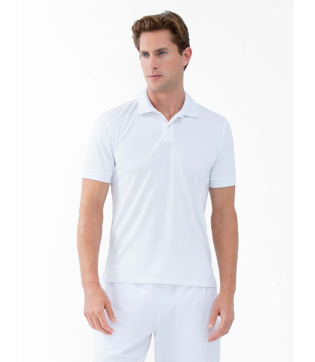 Performance Men's Classic Tennis Rib Collar Polo - White