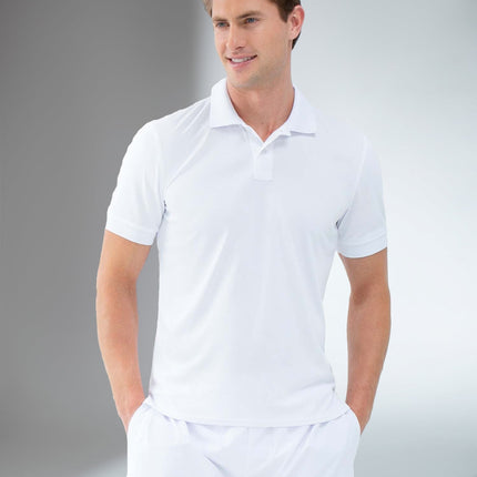 Performance Men's Classic Tennis Rib Collar Polo - White