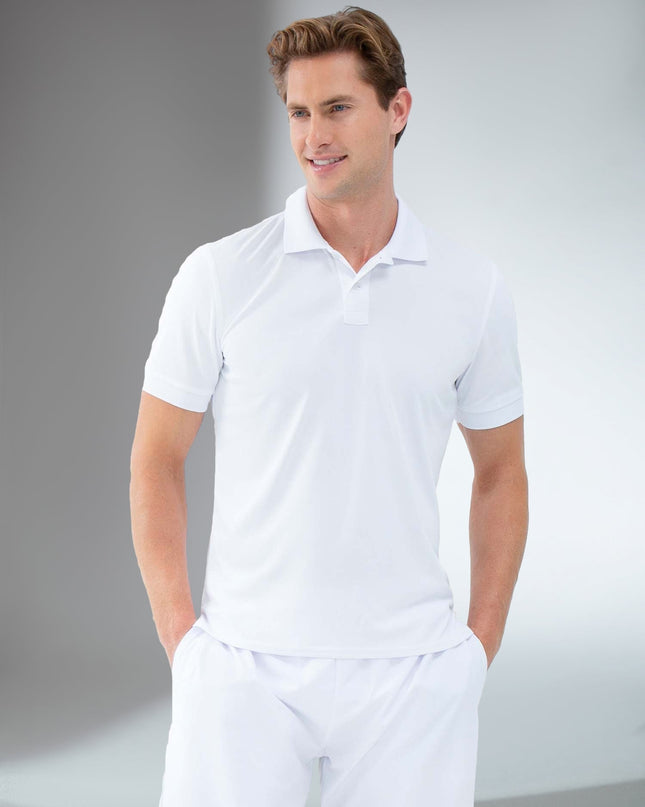 Performance Men's Classic Tennis Rib Collar Polo - White