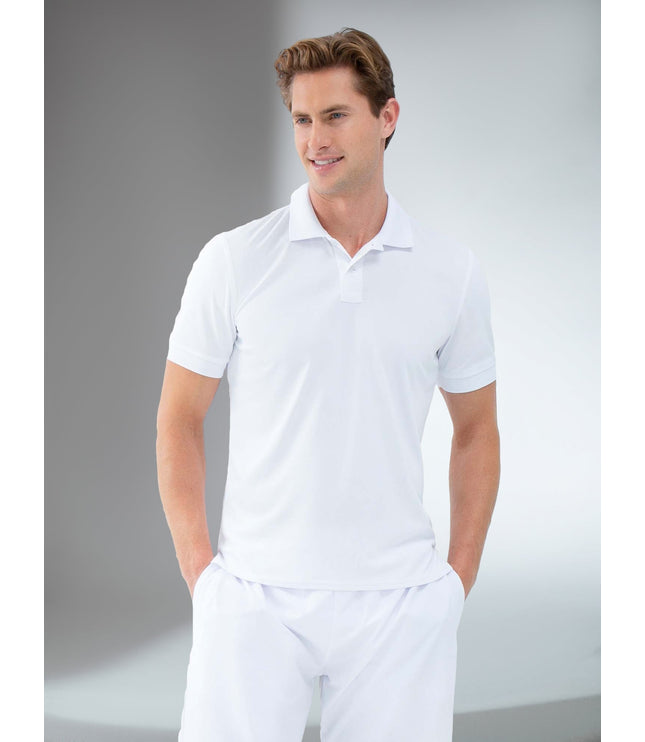 Performance Men's Classic Tennis Rib Collar Polo - White