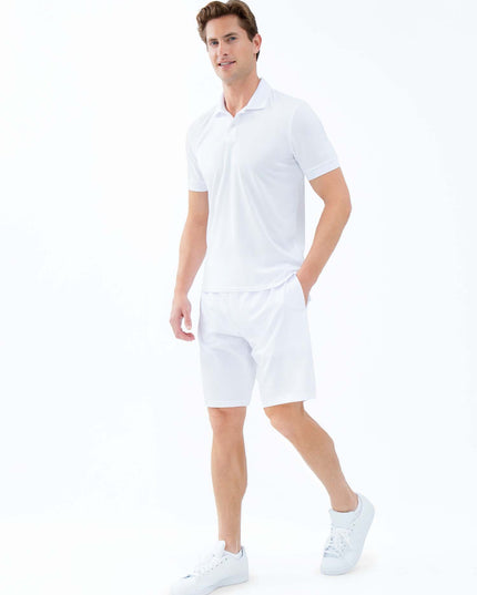 Performance Men's Classic Tennis Rib Collar Polo - White