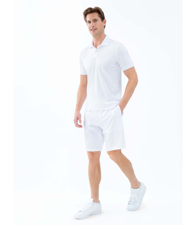 Performance Men's Classic Tennis Rib Collar Polo - White