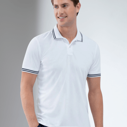 Performance Men's Classic Tennis Rib Collar Polo - White/Midnight