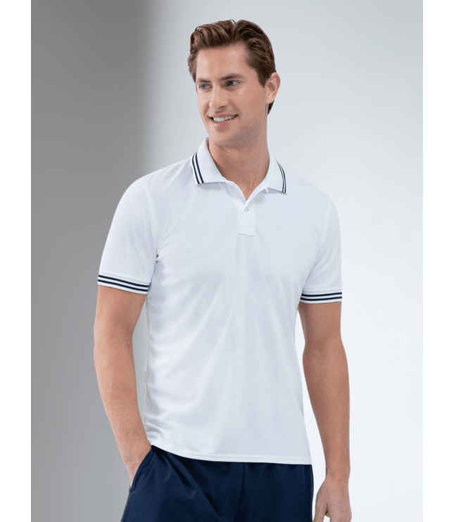 Performance Men's Classic Tennis Rib Collar Polo - White/Midnight