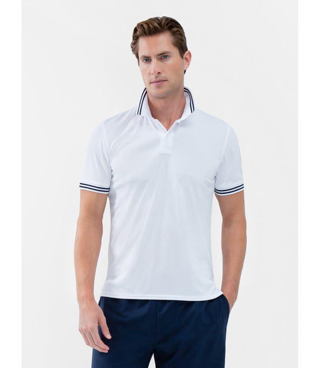 Performance Men's Classic Tennis Rib Collar Polo - White/Midnight